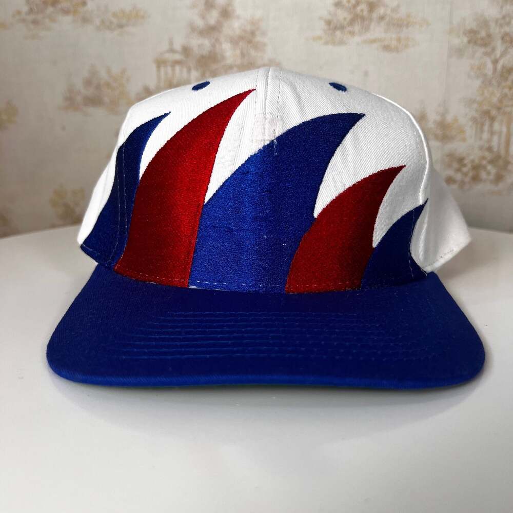 Blank Blue & Red Sharktooth SnapBack Hat | Mr. Throwback